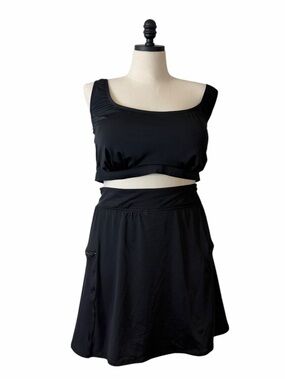 Swimsuits for All NWT Chlorine Resistant Swim Set Skirt Size 28 Two Piece Black